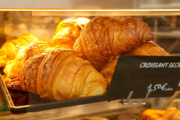 Classic flaky golden croissants, which only the French can make to perfection. 
