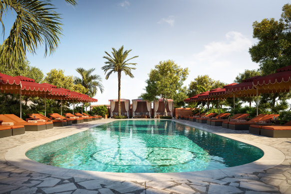 The rooftop pool at The EVE Hotel, “a great example of urban renewal” in Sydney’s inner-city.
