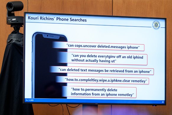 Internet searches recovered from Richins’ phone.