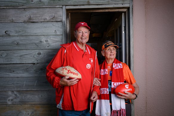 Robert Sharp and partner Kate Bennett will be at the SCG on Sunday to support the men’s and women’s Swans teams. 