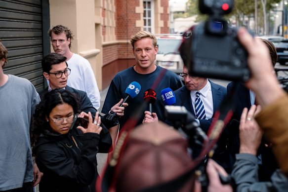Isaac Heeney returns to Sydney Swans HQ for the first time since he and four other players were suspended.