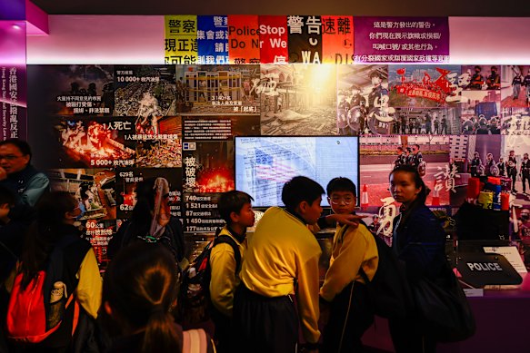 The gallery characterises the Hong Kong pro-democracy protests as a “colour revolution” fuelled by external forces.