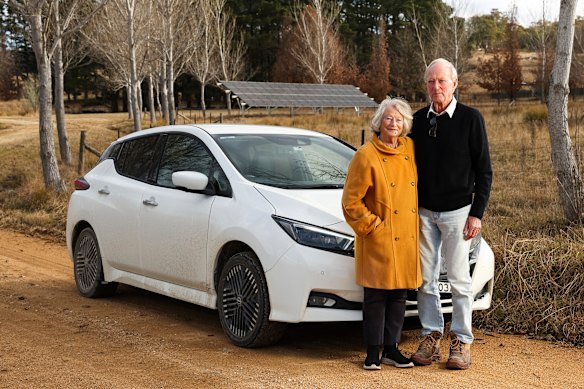 Vivica and Francis Clarke are among the first Australians to profit from new technology allowing people to sell excess power from their car back to the grid.