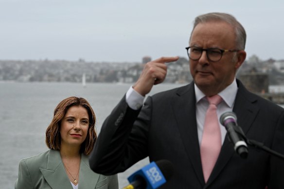 Albanese was determined to showcase his social media ban - and his minister - on the big day. 
