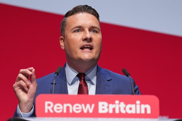 Health Secretary Wes Streeting addresses the Labour Party conference in September.