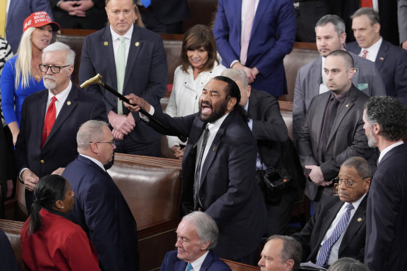 Al Green disrupts Donald Trump’s address to a joint session of Congress.