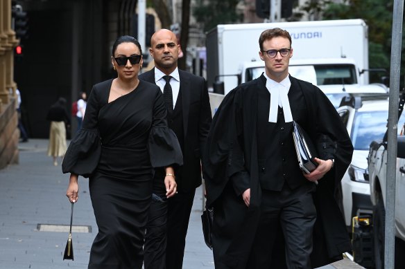Antoinette Lattouf arrives at the Federal Court this morning.