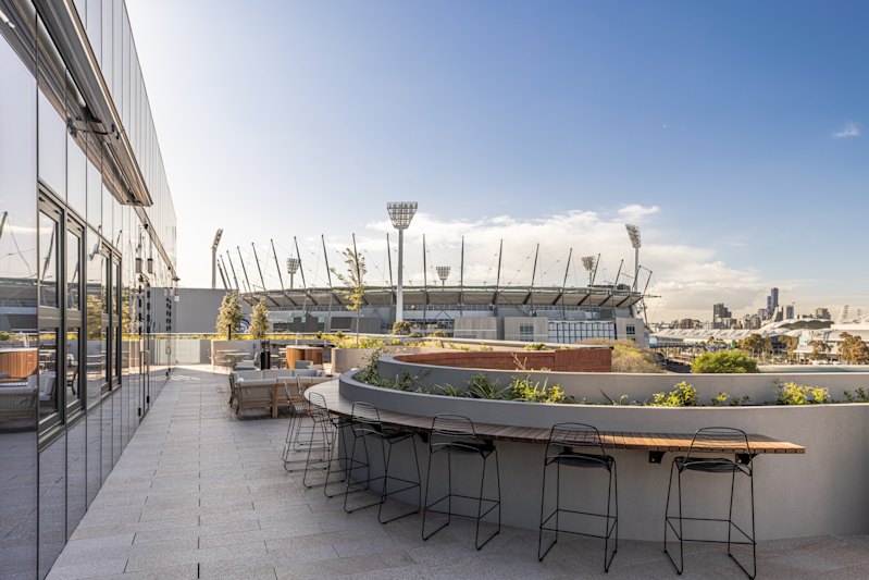 It also offers views towards the MCG and Rod Laver Arena at Melbourne Park.