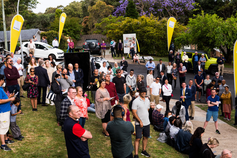 The Block-style auction of the nine properties lasted for almost two hours.