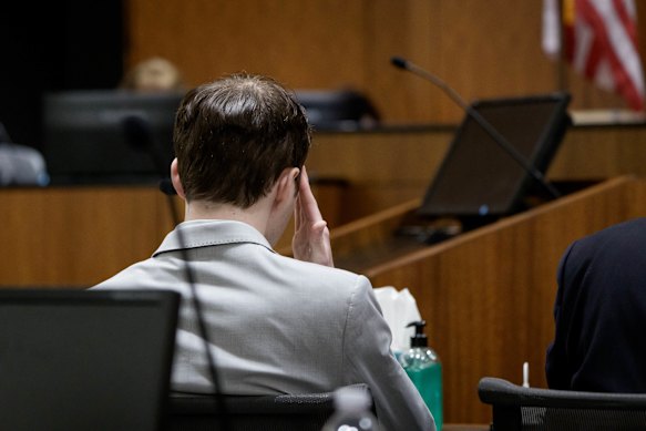 Tyler Robinson, who is accused in the fatal shooting of Charlie Kirk, at the pre-trial hearing in Provo on Thursday.