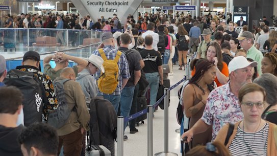 George Bush Intercontinental Airport in Houston, where security wait times hit four hours this week.