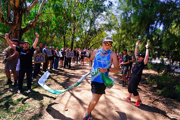 Rohan Martin Ritchie during his 100km run for headspace in Burwood.