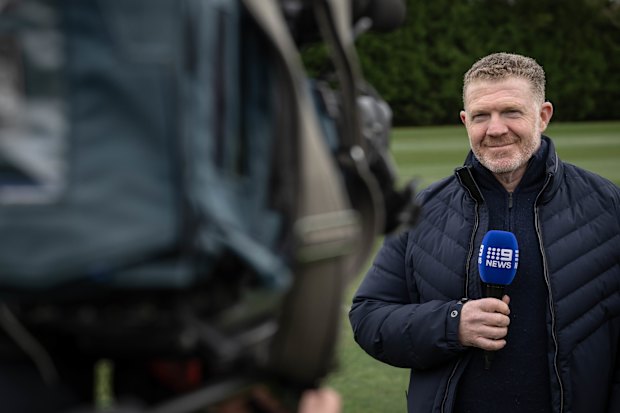 Danny Weidler at a Blues training session in Wentworth Falls in the leadup to the State of Origin final game earlier this month.