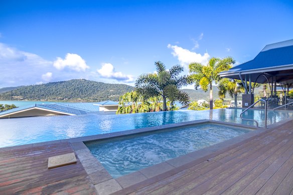 The infinity pool has sweeping views.