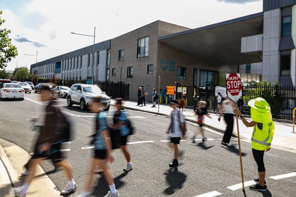 Students at Oran Park High School, which opened in 2020. 