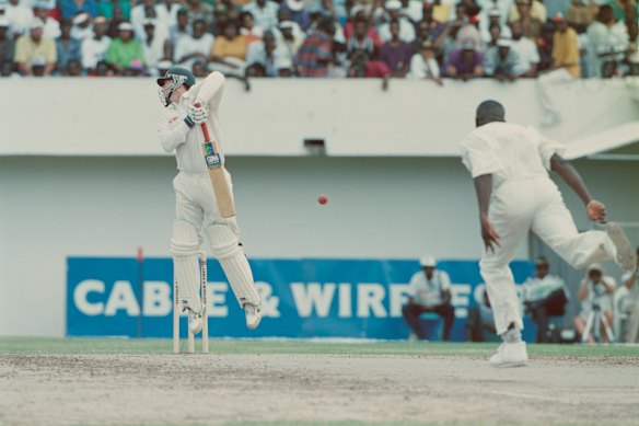 Steve Waugh during his 200 in Jamaica in 1995.