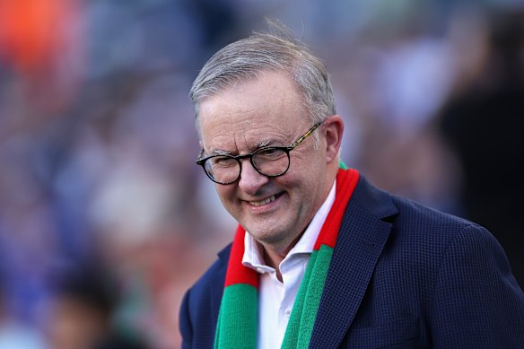 Rabbitohs fan and Prime Minister Anthony Albanese.