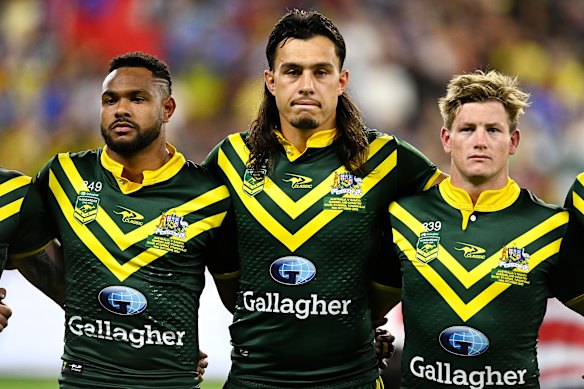 Tino Fa’asuamaleaui (centre) will likely have a big role to play against New Zealand.