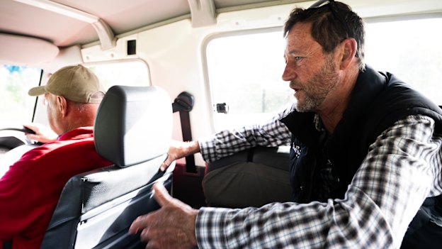  Matt Lynch and Bernie Shakeshaft in the “trusty troopie” picking up teenagers from their homes. 