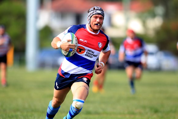 Billy Coffey playing for the Newcastle Wildfires in 2015.