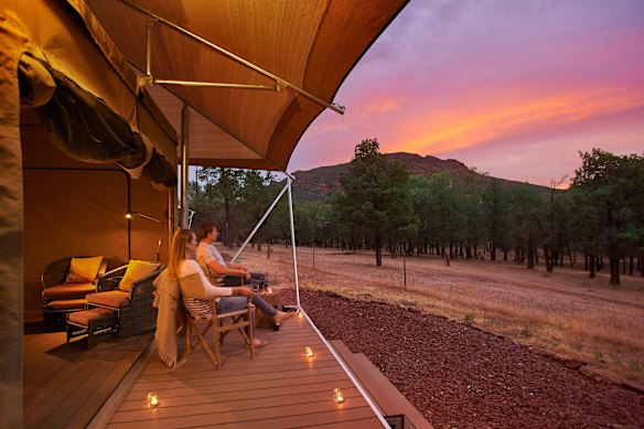 Discovery Resorts, Wilpena Pound, has camping sites, motel-style rooms and swish glamping tents.
