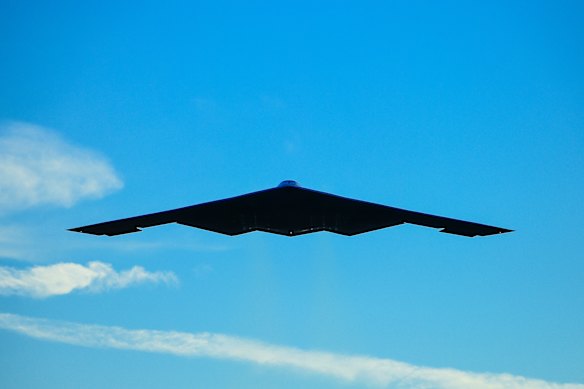 A B-2 bomber in flight.