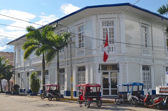 Casa Morey, a classic rubber boom-era mansion, is set beside the Itaya river in the Peruvian Amazon city of Iquito.