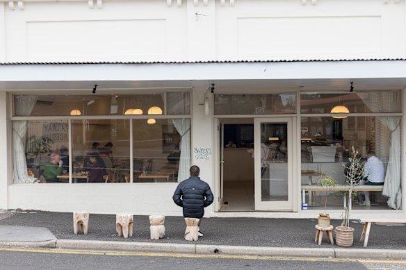Outside the Yarraville cafe.