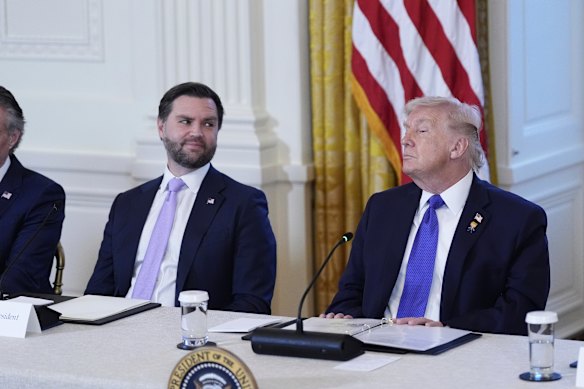JD Vance and Donald Trump at the White House on January 9.