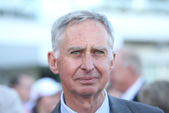 Albury trainer Ron Stubbs saddles up Cooee on his home track today.