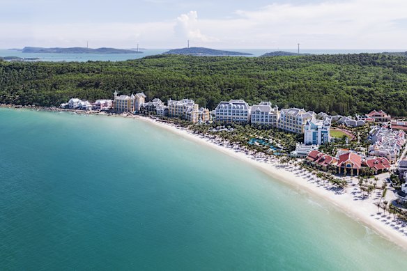 The JW Marriott Phu Quoc Emerald Bay Resort & Spa as viewed from above.