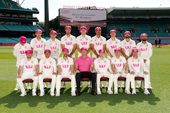 The Australian team ahead of the 2026 SCG “pink” Test.