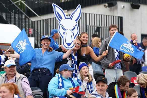 The Roos fans show their colours.