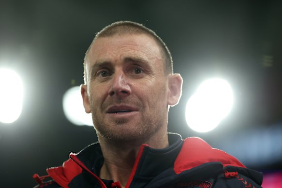 Simon Goodwin has a contract for next year, but Melbourne’s poor form - including Sunday’s loss to St Kilda - means the Demons are under pressure to make changes.