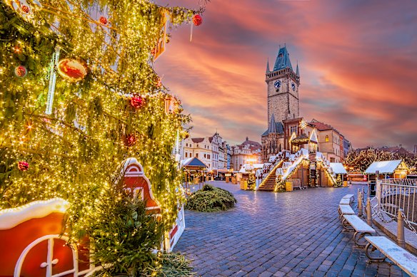 The Prague Christmas Market in the historic Old Town Square.