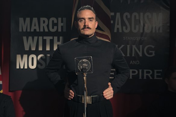 Joshua Sasse as Oswald Mosley in Outrageous. 