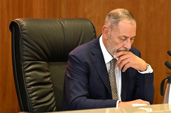 Commissioner Paul Anastassiou at the opening of the commission of inquiry in Brisbane on Wednesday. 