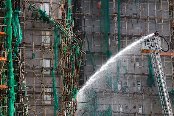 The windows of many apartments in the complex were reportedly covered with polystyrene foam.