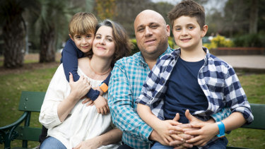 Gabby Stein and Rahm Erez, founders of GPS startup Luboo, with their children.