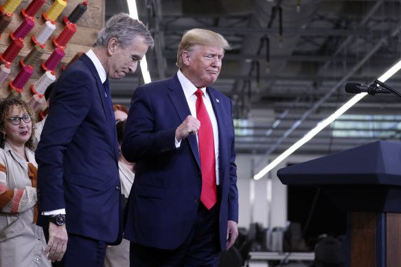 Long-time buddies: French luxury billionaire Bernard Arnault and Donald Trump.