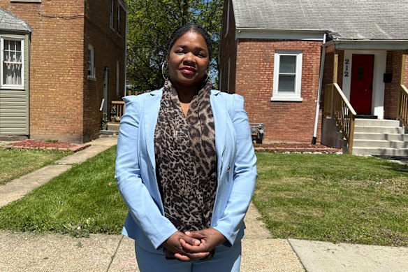 Donna Sagna, who lives next door to Pope Leo XIV’s childhood home in Dolton, on the south side of Chicago.