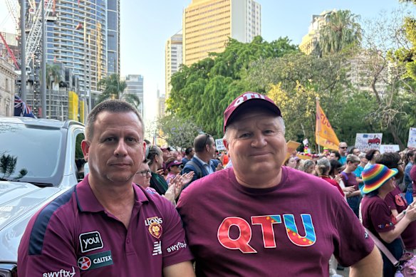 Teachers Andrew Weber (left) and Peter Haffenden (right) said workloads had increased over the more than three decades both men had been teachers.