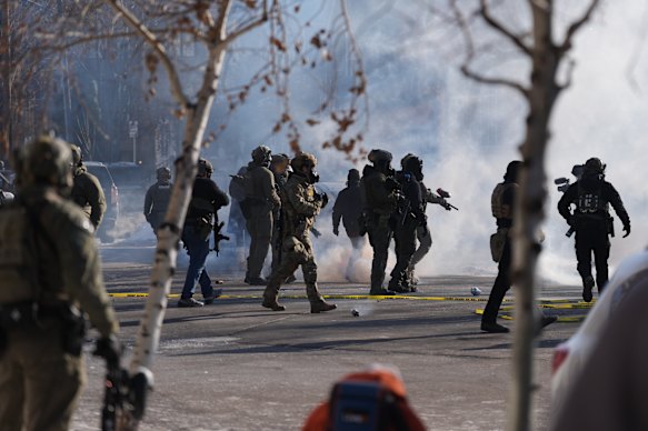Federal agents fired tear gas during clashes with anti-ICE protesters in Minneapolis on Saturday, US time.