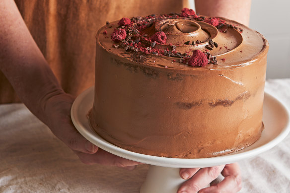 Natalie Paull’s favourite chocolate cake, the cocoa sour cream layer cake.