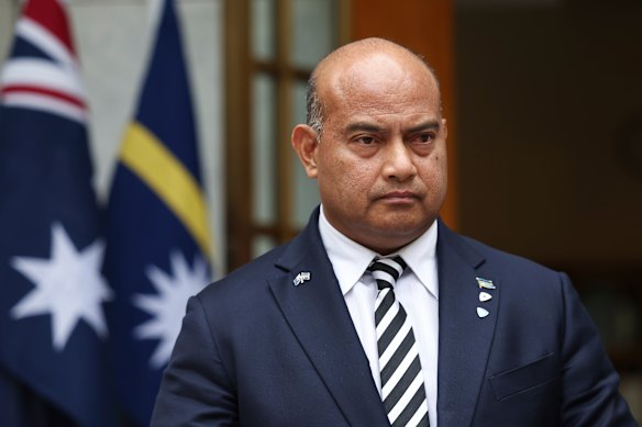Nauruan President David Adeang at Parliament House last year.