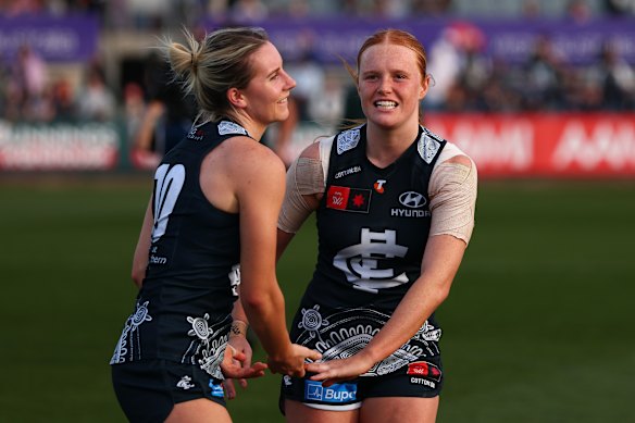 Carlton’s Mimi Hill and Sophie McKay