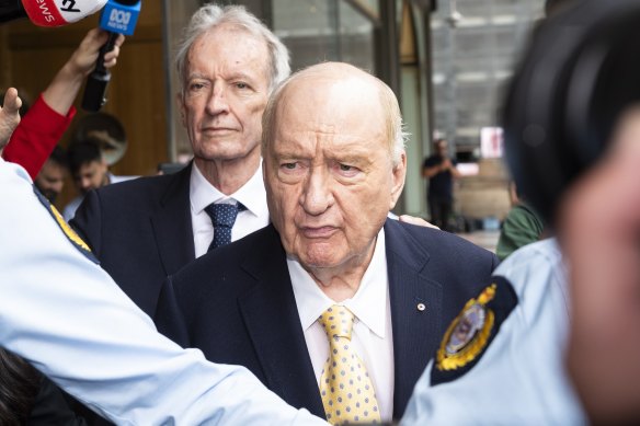 Alan Jones outside court in December.