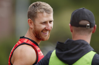 Dyson Heppell was back at training last month. 