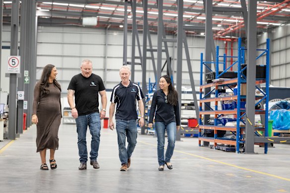  James Gilmour, co-founder and head of Launch Site Operations with Liana Gilmour (James’ partner) and Adam Gilmour, co-founder & CEO, and Michelle Gilmour, manager of communications at Gilmour Space Technologies.