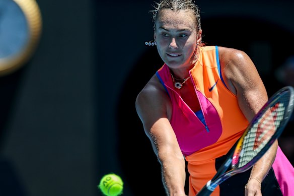 Aryna Sabalenka during her second round singles match. 